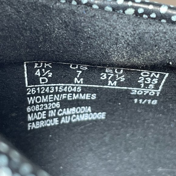 Clarks Vendra Daisy Womens Sz 7 Shoes Black Nubuck Peep Toe Wedge Pump Heels - Picture 12 of 12